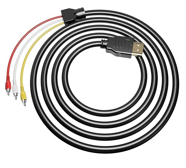 FAWETTY HDMI to RCA Cable 1080P 5ft HDMI Male to 3RCA Video Audio AV Connector Adapter for TV HDTV DVD