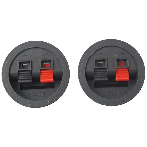 FDXGYH 4pcs WP2-9 Speaker Terminal Cup Round Spring Clip Double Binding Post for Car Subwoofers and Speaker Cable Connectors Black