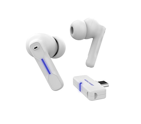 FEDIKER SW4 Wireless Earbuds for PC with App Control Low Latency Gaming Headset and Work Headphones with Microphone in White