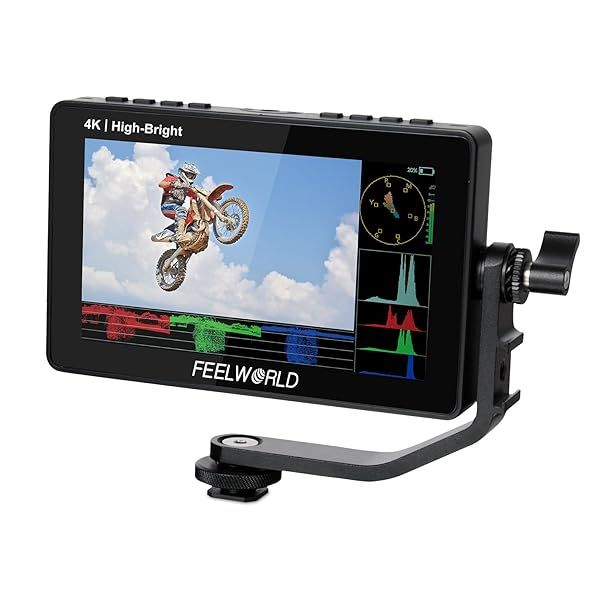 "FEELWORLD F5 Prox 5.5" 1600nit DSLR Monitor: Touchscreen, 3D LUT, HDMI, & Power Kit for 4K Filmmaking"