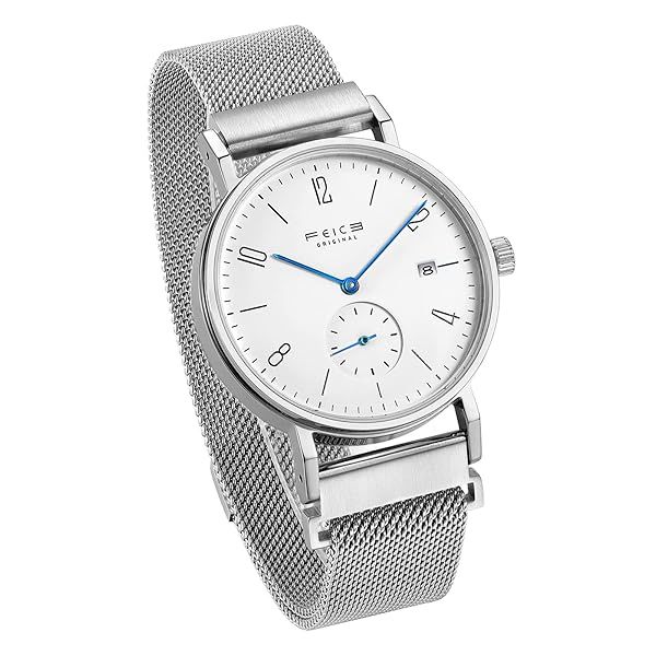 FEICE Mens Bauhaus Design Automatic Watch Waterproof Sapphire Crystal Analog Mechanical Unisex FM201 Silver