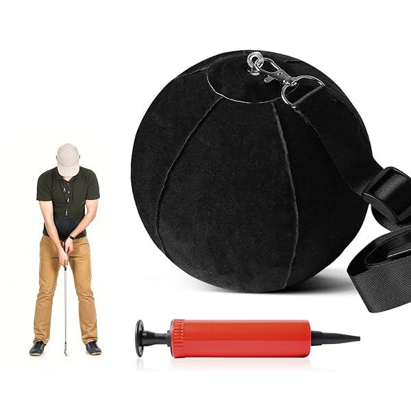 FINGER TEN Golf Smart Ball Training Aid - Inflatable Impact Balls with Pump & Lanyard for Posture Correction | Ideal for Beginners