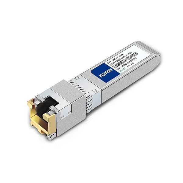 FLYPRO Fiber 10GBase-T Transceiver SFP+ to RJ45 10Gb Ethernet Copper Module for MikroTik S+RJ10 CAT6A CAT7 100FT 30M