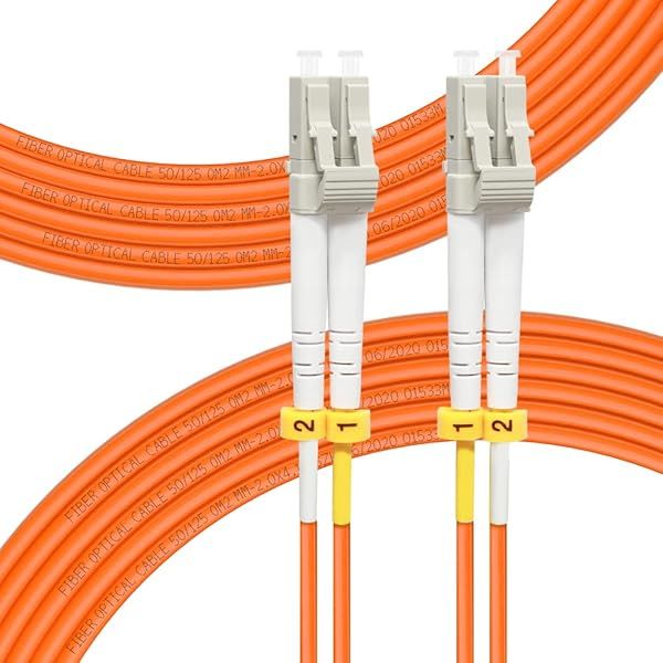 FLYPRO Fiber 20M OM2 LC to LC Patch Cable 1GB Duplex 50/125um Multimode Fiber Optic Cord LSZH 20Meter Length Options Available