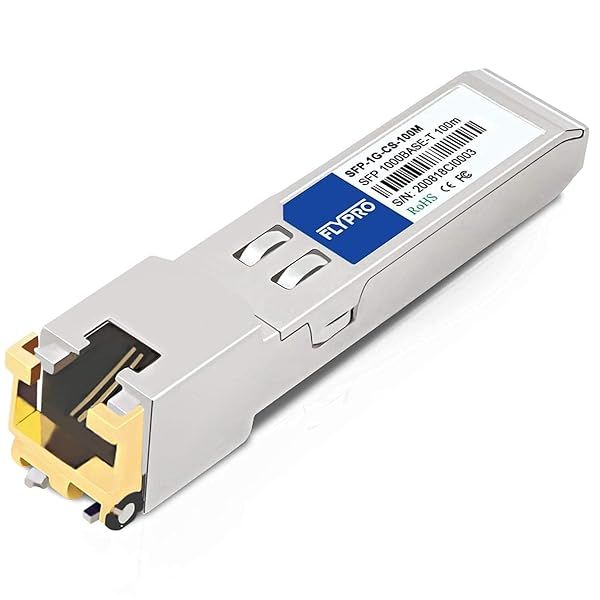 FLYPRO Fiber SFP to RJ45 1000Base-T 1.25G Copper Module Ethernet Transceiver 2 Pack for Cisco Meraki Ubiquiti MikroTik Netgear D-Link TP-Link