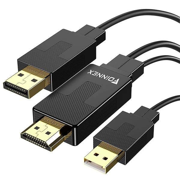 FOINNEX 6.6FT HDMI to DisplayPort Cable - 4K@60Hz for PC, PS3, Xbox & Monitors