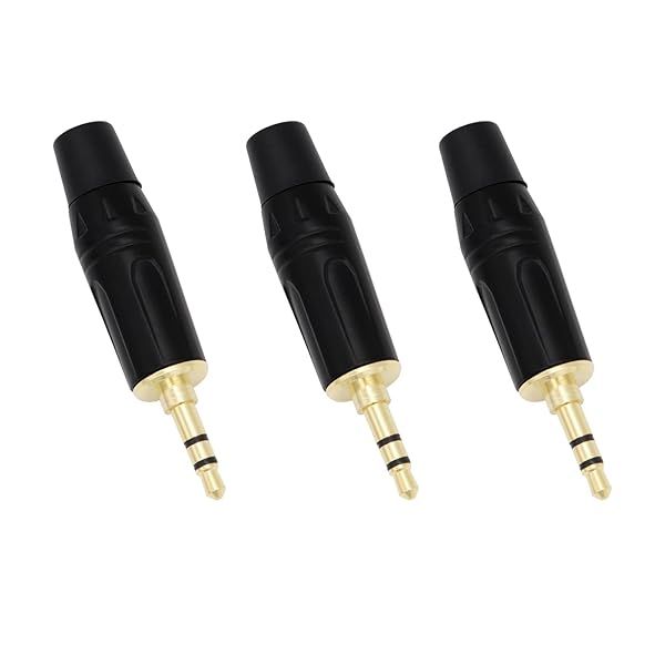 Fancasee 3 Pack 3.5mm Stereo Plug Male Solder Adapter Jack for DIY Audio Cable Repair and Replacement