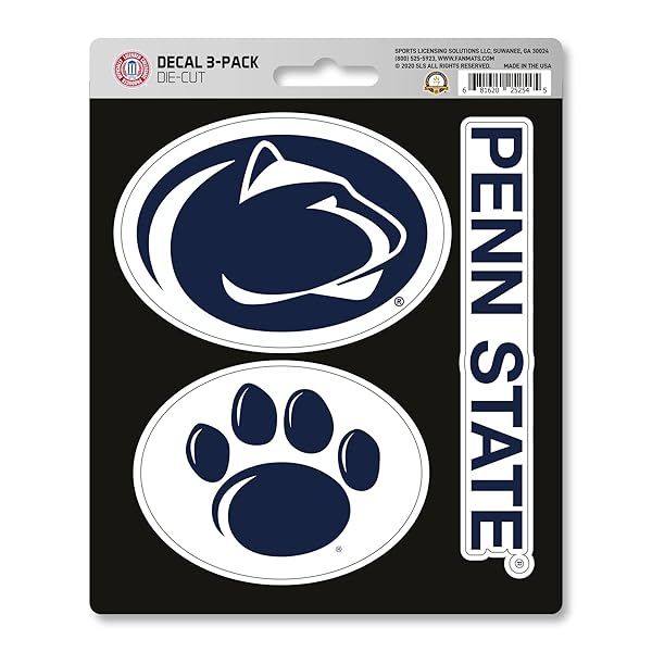 Fanmats NCAA Penn State Nittany Lions Decal 3-Pack - Blue Team Spirit Stickers
