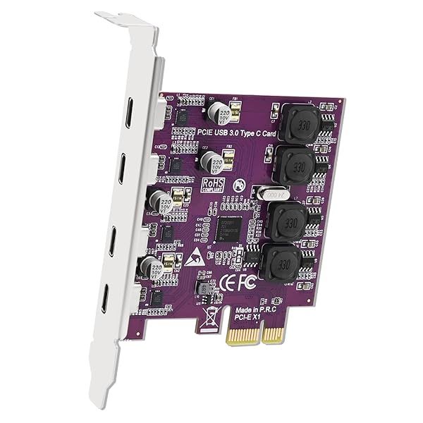 FebSmart 4X USB-C PCIe Expansion Card for Windows 11/10/8/7 - Self-Powered, No Extra Supply Needed (FS-U304C-Pro)