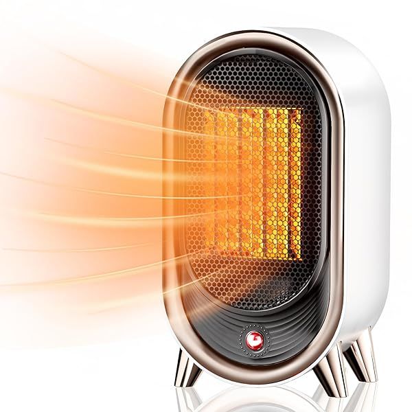 Feculs 900W Portable Space Heater: Safe Indoor Heating with 2 Modes & Tip-Over Protection for Office & Bedroom
