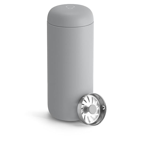 Fellow 16 oz Carter Move Travel Mug: Vacuum-Insulated Coffee Tumbler with Ceramic Interior - Matte Grey
