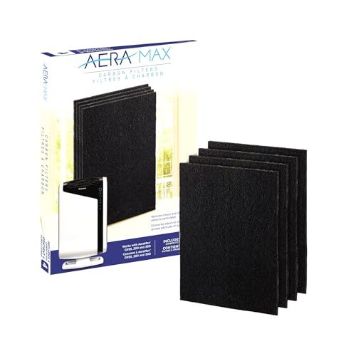 "Fellowes Carbon Filters for AeraMax Air Purifiers - 4 Pack (9324201) | Black, 16.1" x 12.4" x 0.2" - Clean Air Solution"
