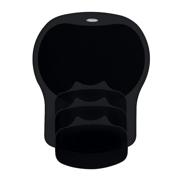 Fellowes Easy Glide Gel Mouse Pad Wrist Rest - Black (93730) for Ultimate Comfort & Support