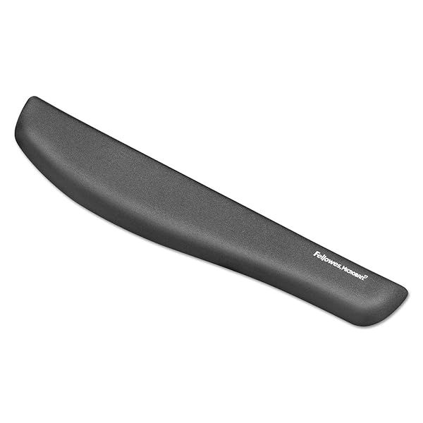 Fellowes PlushTouch Wrist Rest with FoamFusion Technology - Graphite Comfort for Ergonomic Support (9252301)