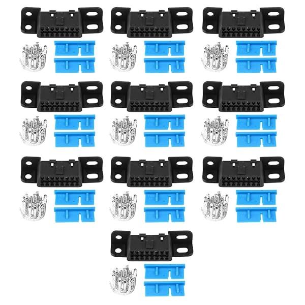 OBD2 II 16Pin Female Connector Kit - J1962 Auto Adapter Plug Shell for Cars