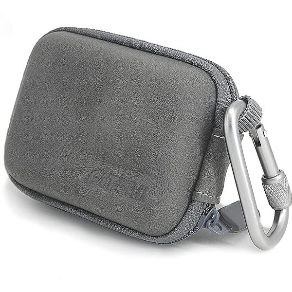 FiTSTILL Grey PU Mini Carrying Case for GoPro & Action Cameras - Hard Shell Travel Storage for Hero 13/12/11/10/9/8/7/6/5