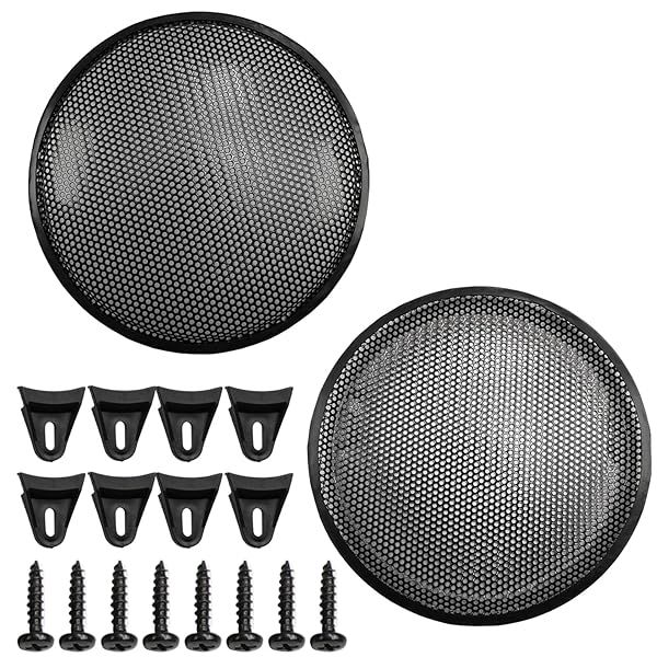Fielect 12 Inch Speaker Grill Cover Mesh for Car Audio SubWoofer Grille Protector Black 2Pcs