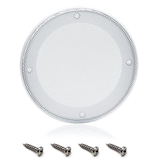 Fielect 5 Inch Speaker Grill Cover Mesh Decorative Circle Woofer Guard Protector Audio Accessories White with Screws