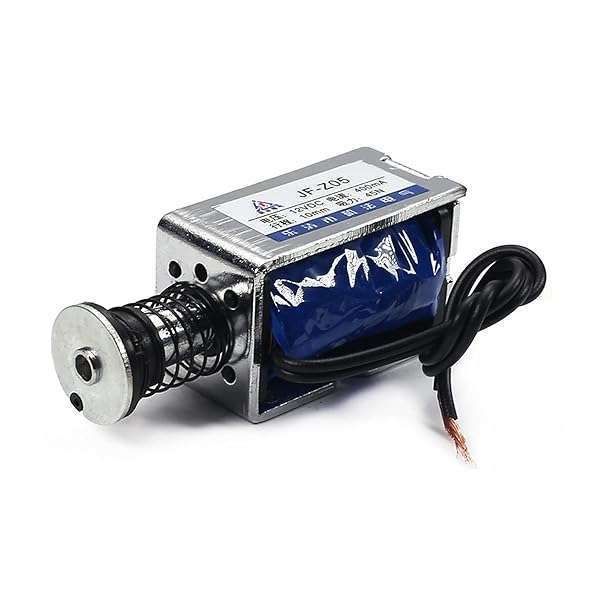 Fielect DC 12V 45N Push Pull Solenoid Electromagnet - 10mm Linear Motion, 0.4A, Open Frame JF-Z05