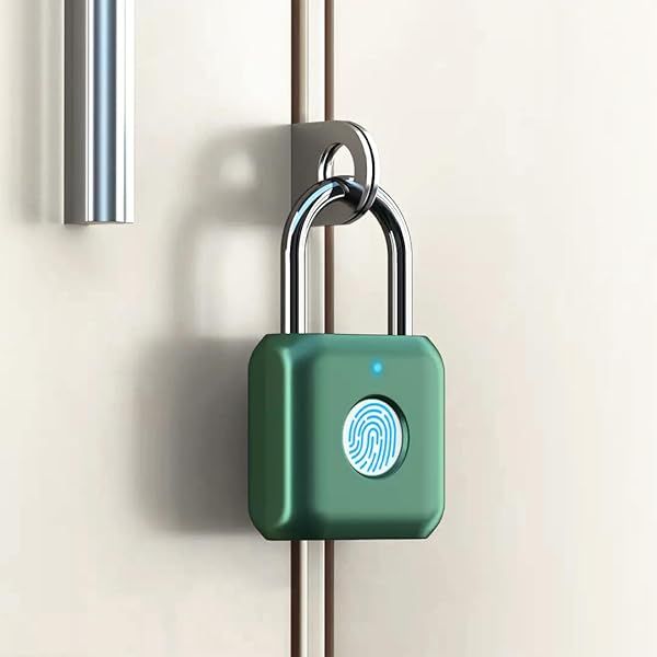 eLinkSmart Green Fingerprint Padlock: Keyless Biometric Security for Gym Lockers, Sheds & Luggage