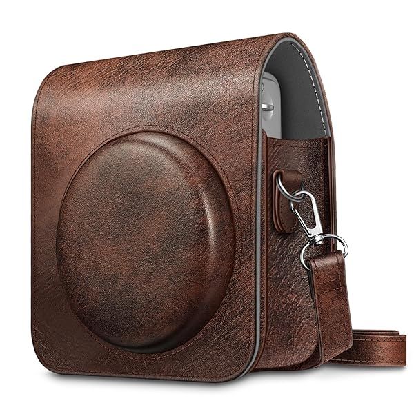 Fintie Vegan Leather Case for Fujifilm Instax Mini 90 - Stylish & Durable Camera Cover with Removable Strap