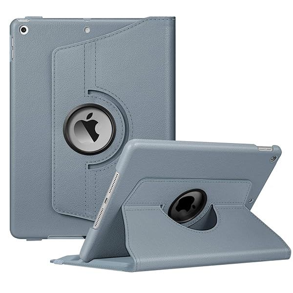 Fintie 360 Degree Rotating Case for iPad 9th 8th 7th Generation 10.2 Inch with Pencil Holder Auto Wake Sleep Cloudy Blue
