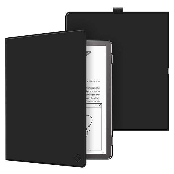"Fintie Slimshell Case for Kindle Scribe 10.2" (2022) - Lightweight PU Leather Folio with Auto Sleep/Wake & Pen Holder, Black"