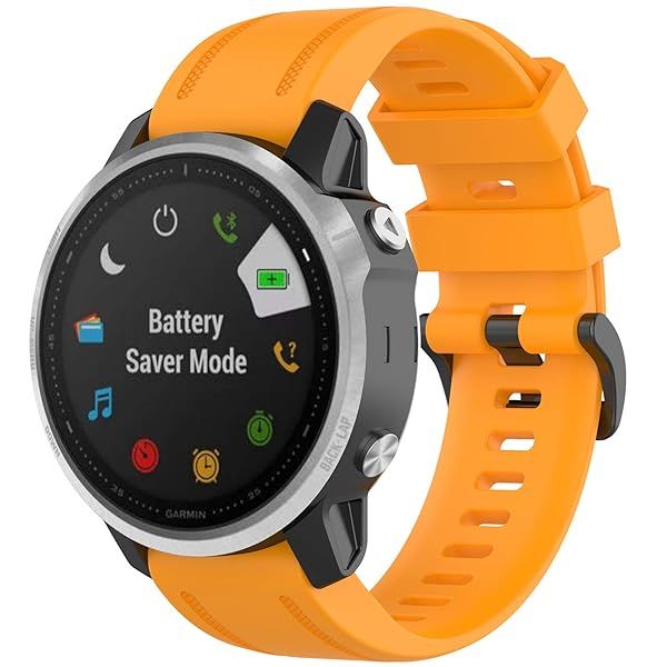 Garmin Fenix 6S Pro & 5S Plus Silicone Bands - Quick Fit 20mm Replacement Straps for Men & Women (Orange)