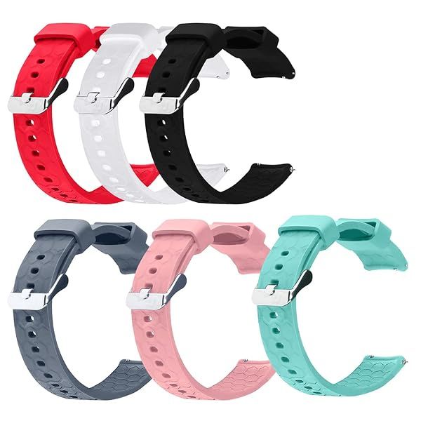 FitTurn 6 Pack Silicone Replacement Bands for Bozlun B36 Smart Watch Quick Release Rubber Straps for Men and Women Fitness Tracking