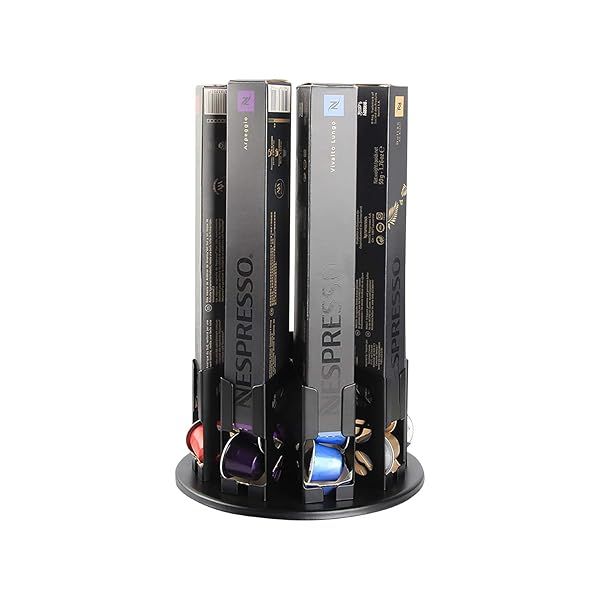 FlagShip Nespresso Pod Holder Carousel: Organize 80 Original Line Coffee Capsules Efficiently