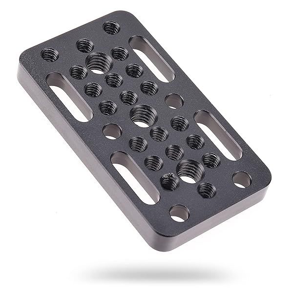 "FocusFoto Multi-Purpose Camera Baseplate: 1/4"-20 & 3/8"-20 Mount for DSLR Rig & Accessories"