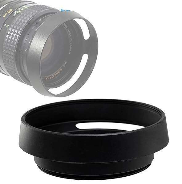 Fotasy 46mm Metal Curved Lens Hood - Vented Screw-in for Fuji, Leica, Panasonic, Olympus, Sony Lenses