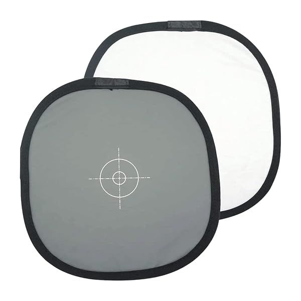 "Foto&Tech 18% Gray Card & White Balance Disc - Collapsible Reflector for Photography (24"/60cm) with Nylon Bag & Cable Tie"