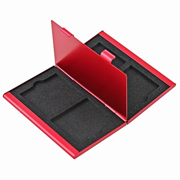 RED Aluminum Memory Card Case - 4 Slots for Compact Flash, Lexar, SanDisk, Kingston, Sony | Foto&Tech