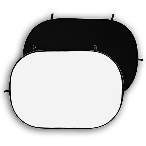 Fotodiox 5'x7' Collapsible Black & White 2-in-1 Backdrop Panel for Photography