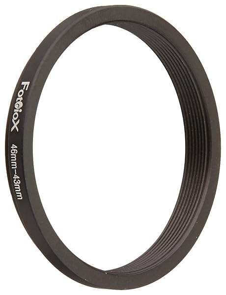 Fotodiox 46mm to 43mm Metal Step Down Ring - Anodized Black for Superior Durability
