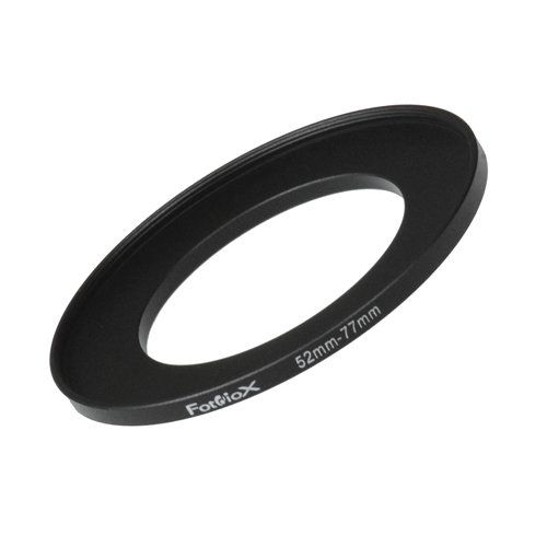 Fotodiox Metal Step Up Ring, Anodized Black Metal 52mm-77mm, 52-77 mm