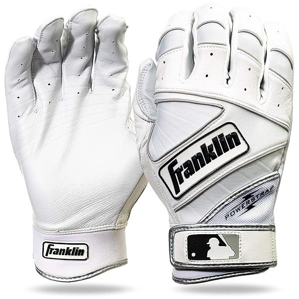 Shop Franklin Sports MLB Powerstrap Batting Gloves - Pearl/White Adult Large for Ultimate Performance