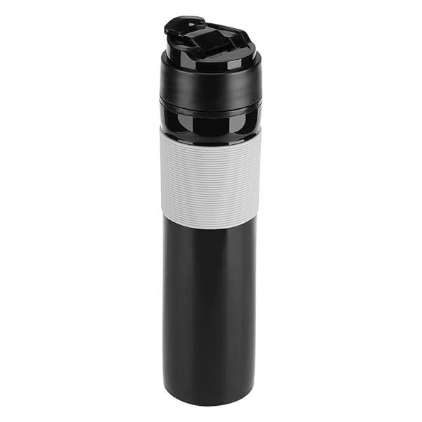 Portable 350ml French Press Travel Mug: Brew Coffee & Tea On-the-Go (Black)