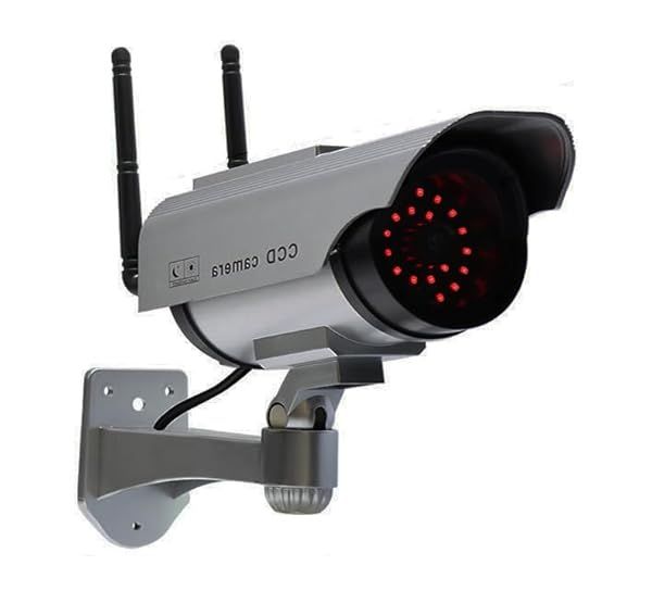 Full Red LED Dummy Cameras with Solar Panel for Home Garden Security and Intruder Deterrent Imitation CCTV Monitor