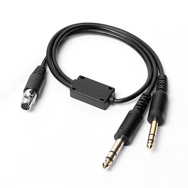 Fumei Mini XLR to GA Dual Plugs Adapter - 2M Cable for David Clark & Avcomm Headsets