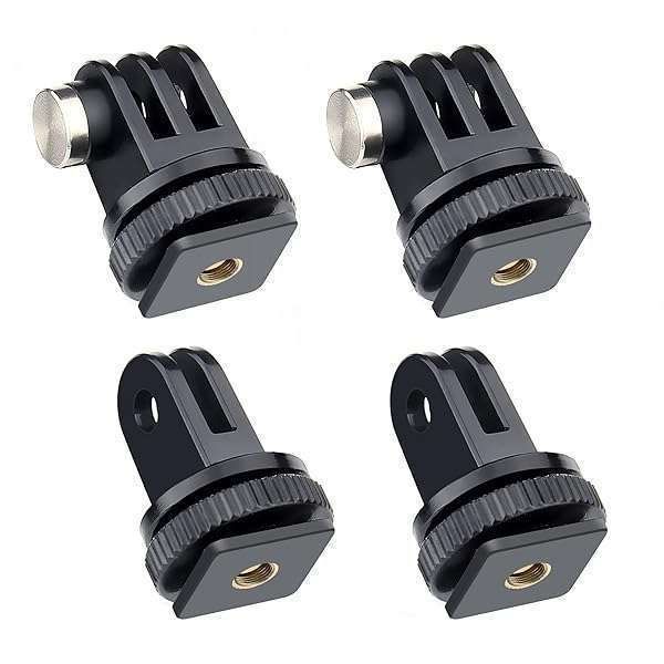 GEPULY 4 Pack Cold Shoe Mount Adapters for GoPro & DSLR - Versatile Bracket for Action Cameras, Microphones & LED Lights