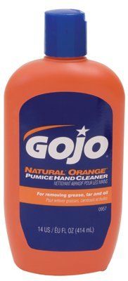 GOJO 095712EA Natural Orange Pumice Hand Cleaner - 14 oz Bottle for Effective Hand Cleaning
