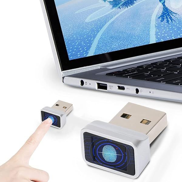 GOWENIC Small USB Fingerprint Reader Fast Detection Portable Fingerprint Scanner for Windows 7 8 10 PC Laptop