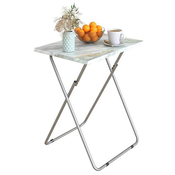 Garden 4 You Portable Folding TV Tray Table Lightweight Small Sofa Bedside Snack Tray 15 x 18.9 x 26 in Smoky Grey 1PC