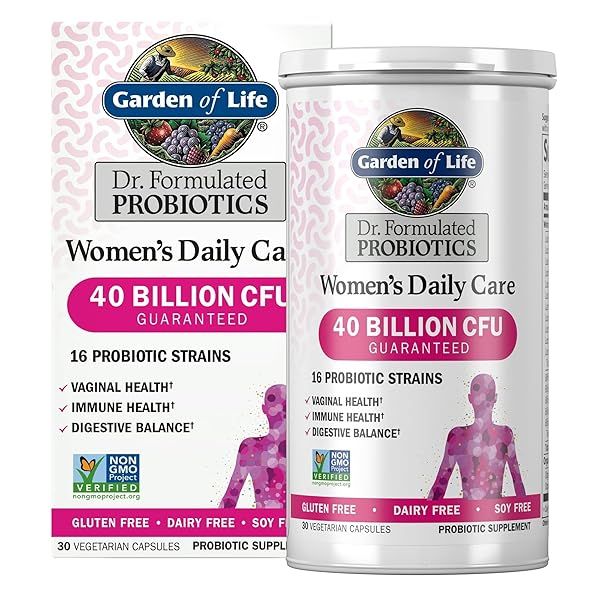 Garden of Life Dr. Formulated Women's Daily Care: 40 Billion CFU for Vaginal, Immune & Digestive Health - 30 Capsules