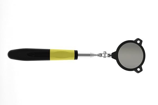 General Tools 80557 LED Lighted Telescoping Inspection Mirror - 34 Inch Circular Tool for Easy Viewing