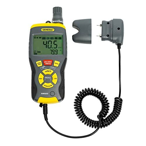 General Tools RHMG650: 9-in-1 Thermo-Hygrometer & Moisture Meter for Accurate Readings