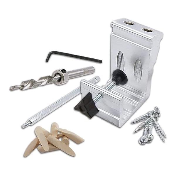 Premium Woodworking Pocket Hole Jig Kit - All-In-One Aluminum System with Carrying Case for Easy Projects