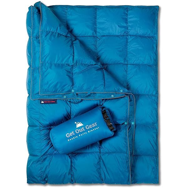 Get Out Gear Double Puffy Camping Blanket: Lightweight, Warm & Water-Resistant for Outdoor Adventures